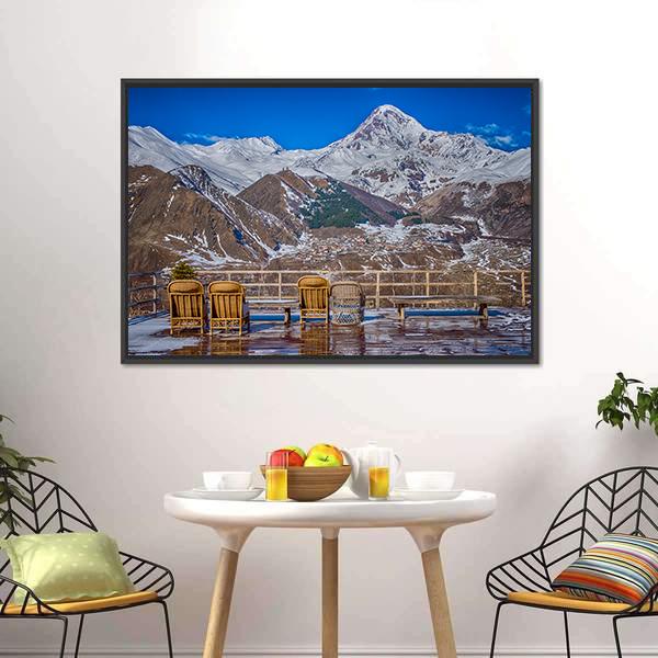 Mount Kazbek In Georgia Canvas Wall Art-3 Horizontal-Gallery Wrap-25" x 16"-Tiaracle