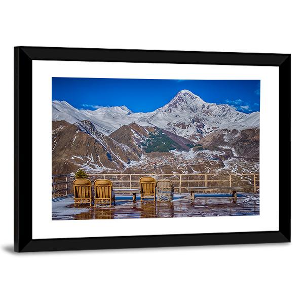 Mount Kazbek In Georgia Canvas Wall Art-3 Horizontal-Gallery Wrap-25" x 16"-Tiaracle