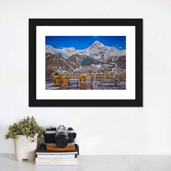 Mount Kazbek In Georgia Canvas Wall Art-3 Horizontal-Gallery Wrap-25" x 16"-Tiaracle