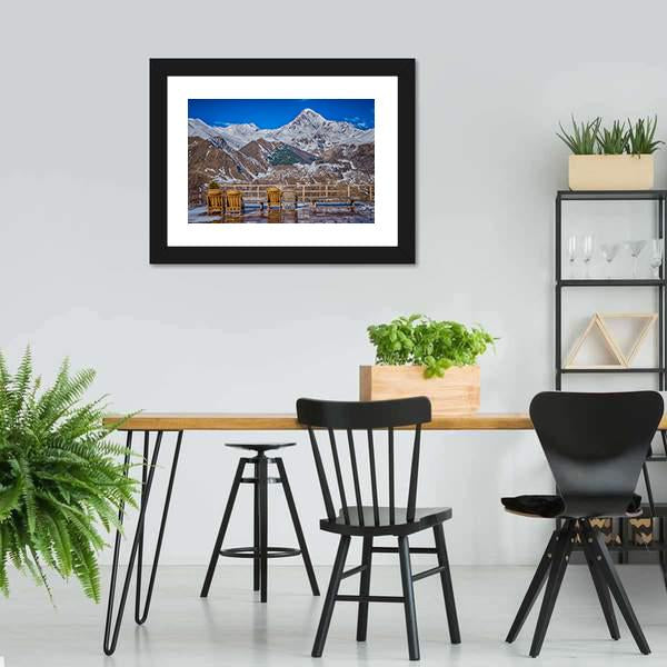 Mount Kazbek In Georgia Canvas Wall Art-3 Horizontal-Gallery Wrap-25" x 16"-Tiaracle