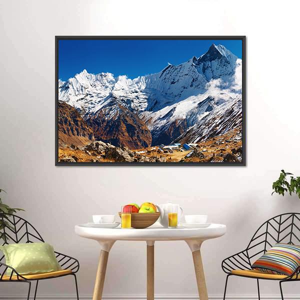 Mount Machhapuchhre Canvas Wall Art-3 Horizontal-Gallery Wrap-25" x 16"-Tiaracle