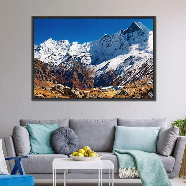 Mount Machhapuchhre Canvas Wall Art-3 Horizontal-Gallery Wrap-25" x 16"-Tiaracle