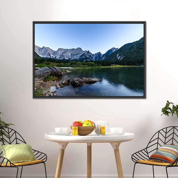 Mount Mangart In Italian Alps Canvas Wall Art-3 Horizontal-Gallery Wrap-25" x 16"-Tiaracle