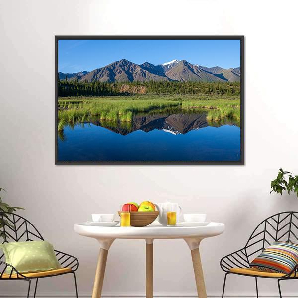 Mount Mckinley Reflection In Lake Canvas Wall Art-3 Horizontal-Gallery Wrap-25" x 16"-Tiaracle