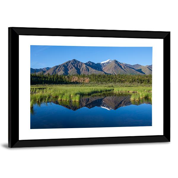 Mount Mckinley Reflection In Lake Canvas Wall Art-3 Horizontal-Gallery Wrap-25" x 16"-Tiaracle