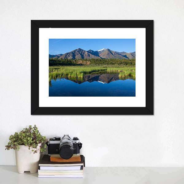 Mount Mckinley Reflection In Lake Canvas Wall Art-3 Horizontal-Gallery Wrap-25" x 16"-Tiaracle