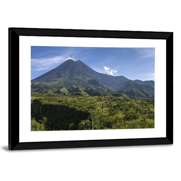 Mount Merapi In Indonesia Canvas Wall Art-3 Horizontal-Gallery Wrap-25" x 16"-Tiaracle