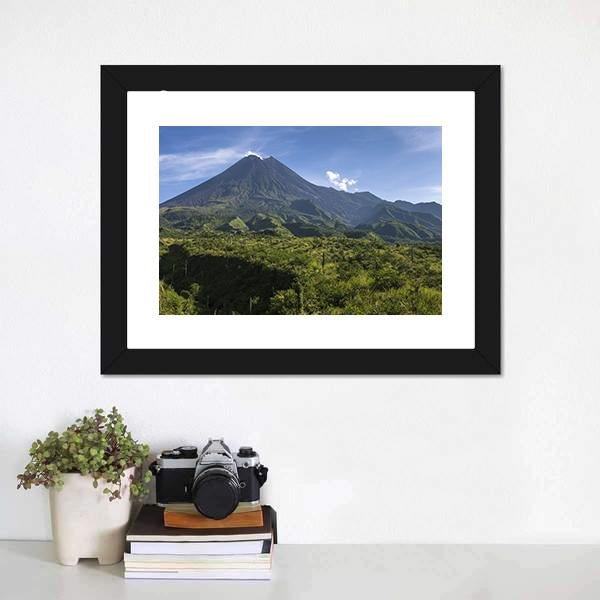 Mount Merapi In Indonesia Canvas Wall Art-3 Horizontal-Gallery Wrap-25" x 16"-Tiaracle