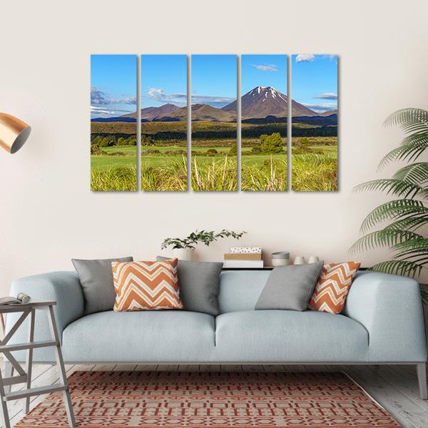 Mount Ngauruhoe Tongariro Canvas Wall Art-5 Horizontal-Gallery Wrap-22" x 12"-Tiaracle