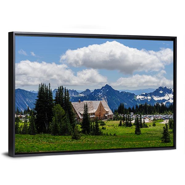 Mount Rainier In Summer Canvas Wall Art-3 Horizontal-Gallery Wrap-25" x 16"-Tiaracle