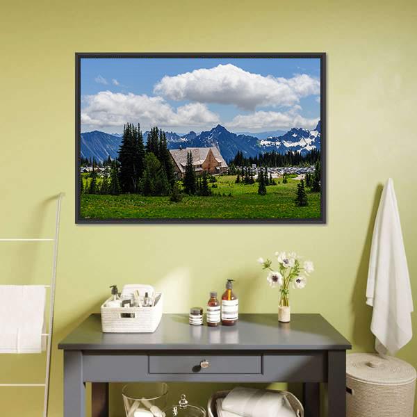 Mount Rainier In Summer Canvas Wall Art-3 Horizontal-Gallery Wrap-25" x 16"-Tiaracle