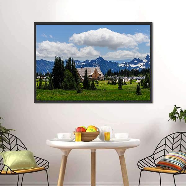 Mount Rainier In Summer Canvas Wall Art-3 Horizontal-Gallery Wrap-25" x 16"-Tiaracle