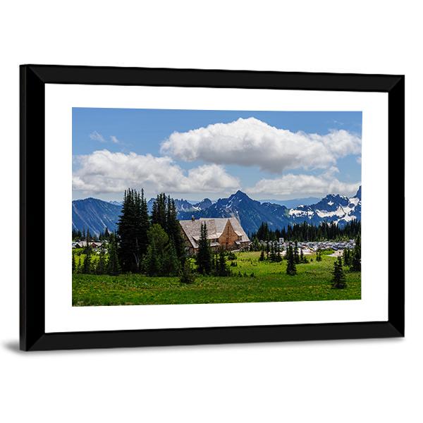 Mount Rainier In Summer Canvas Wall Art-3 Horizontal-Gallery Wrap-25" x 16"-Tiaracle