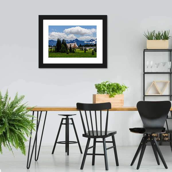 Mount Rainier In Summer Canvas Wall Art-3 Horizontal-Gallery Wrap-25" x 16"-Tiaracle