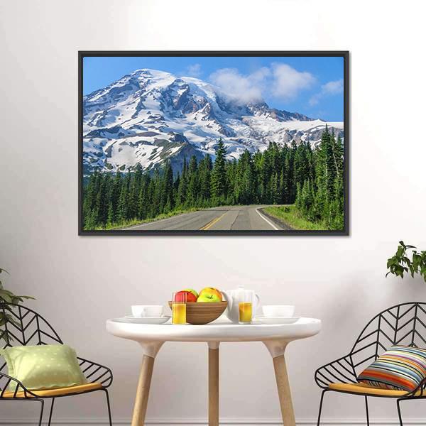 Mount Rainier Road Canvas Wall Art-3 Horizontal-Gallery Wrap-25" x 16"-Tiaracle