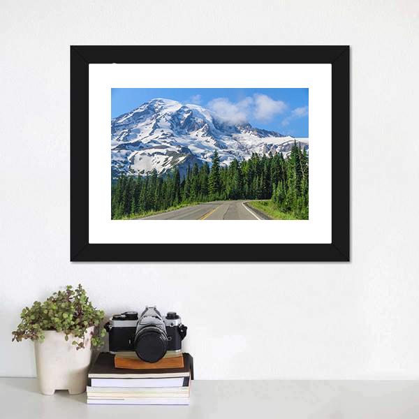 Mount Rainier Road Canvas Wall Art-3 Horizontal-Gallery Wrap-25" x 16"-Tiaracle