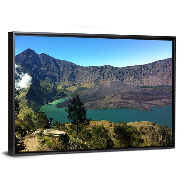 Mount Rinjani Canvas Wall Art-3 Horizontal-Gallery Wrap-25" x 16"-Tiaracle