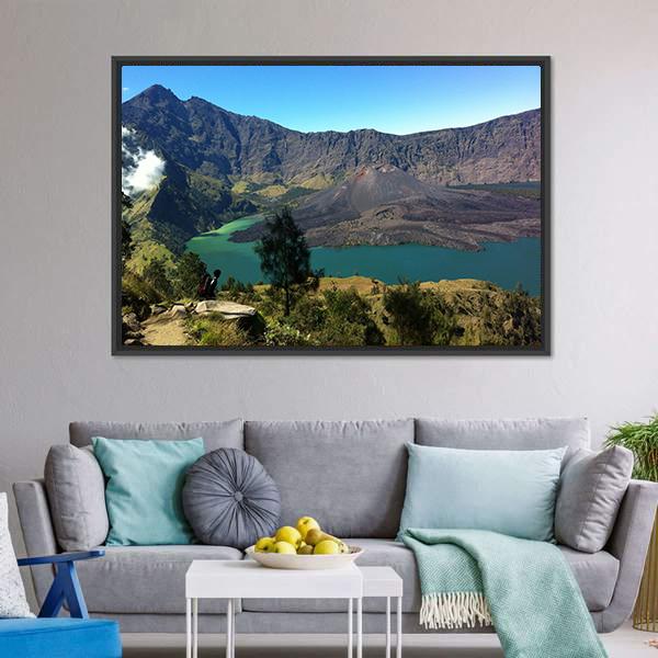 Mount Rinjani Canvas Wall Art-3 Horizontal-Gallery Wrap-25" x 16"-Tiaracle