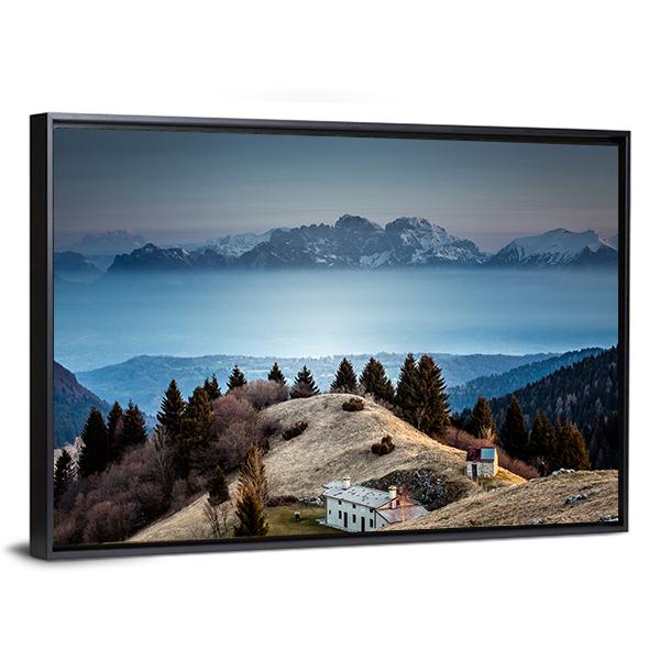 Mount Schiara Dolomite Peaks Canvas Wall Art-3 Horizontal-Gallery Wrap-25" x 16"-Tiaracle