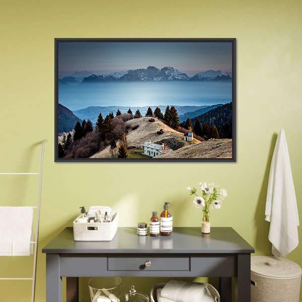 Mount Schiara Dolomite Peaks Canvas Wall Art-3 Horizontal-Gallery Wrap-25" x 16"-Tiaracle