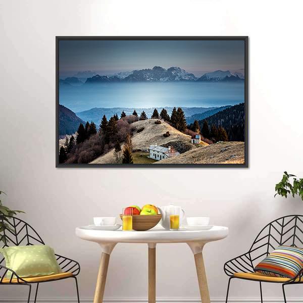 Mount Schiara Dolomite Peaks Canvas Wall Art-3 Horizontal-Gallery Wrap-25" x 16"-Tiaracle