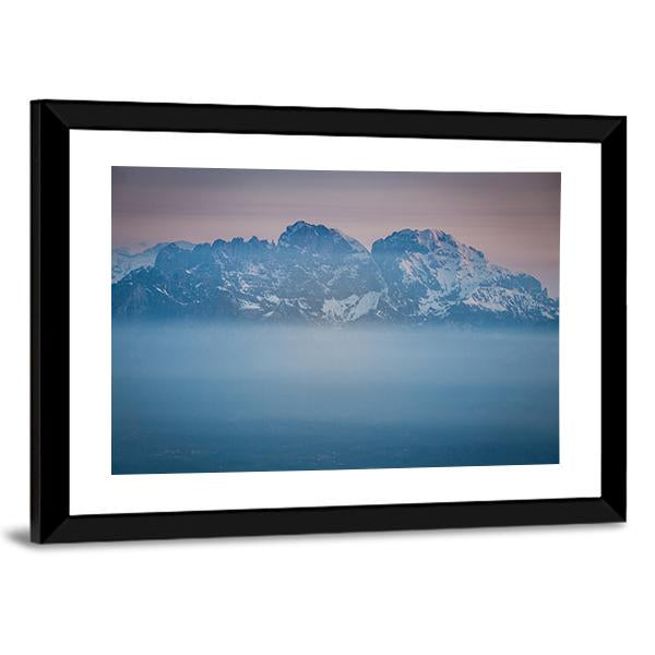 Mount Schiara Peaks Canvas Wall Art-3 Horizontal-Gallery Wrap-25" x 16"-Tiaracle