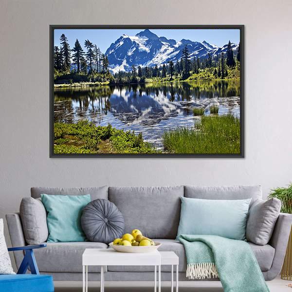 Mount Shuksan Canvas Wall Art-3 Horizontal-Gallery Wrap-25" x 16"-Tiaracle