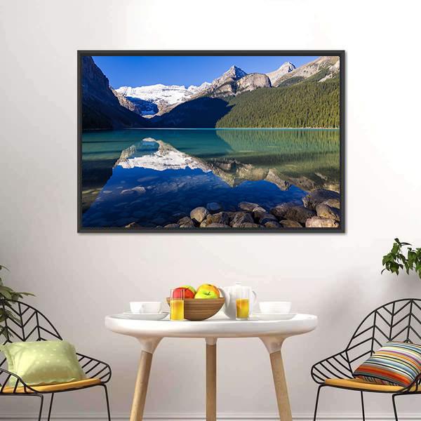 Mount Victoria From Lake Canvas Wall Art-3 Horizontal-Gallery Wrap-25" x 16"-Tiaracle