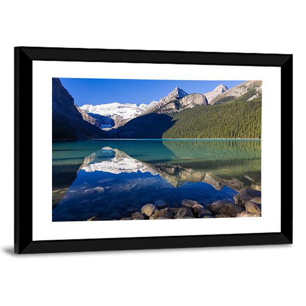Mount Victoria From Lake Canvas Wall Art-3 Horizontal-Gallery Wrap-25" x 16"-Tiaracle