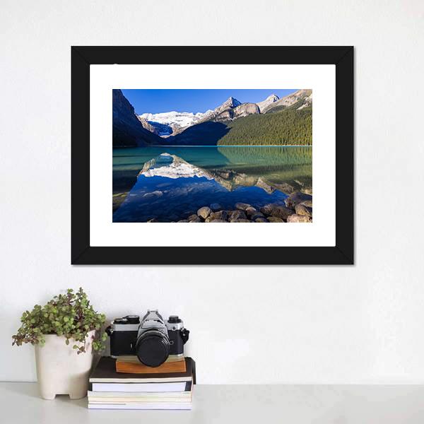 Mount Victoria From Lake Canvas Wall Art-3 Horizontal-Gallery Wrap-25" x 16"-Tiaracle
