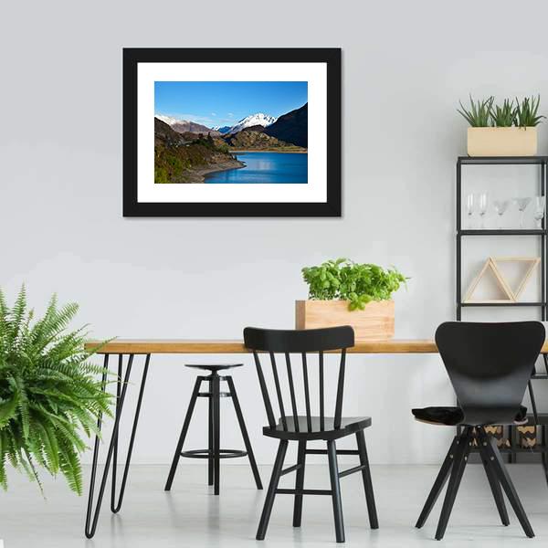 Mountain Above Lake Canvas Wall Art-3 Horizontal-Gallery Wrap-25" x 16"-Tiaracle