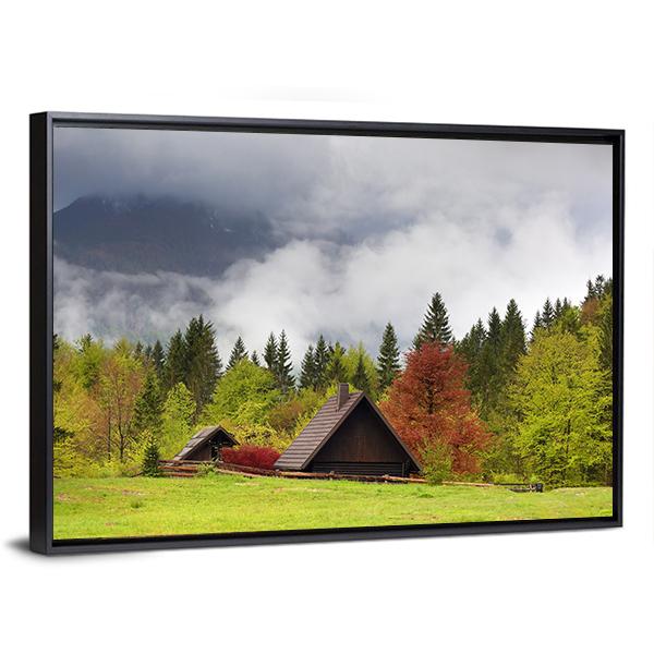 Mountain Alps Landscape Canvas Wall Art-3 Horizontal-Gallery Wrap-25" x 16"-Tiaracle