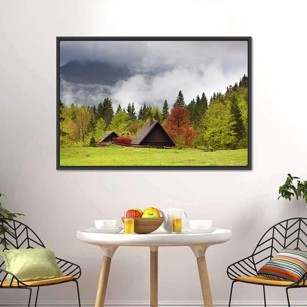 Mountain Alps Landscape Canvas Wall Art-3 Horizontal-Gallery Wrap-25" x 16"-Tiaracle