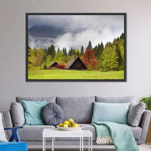 Mountain Alps Landscape Canvas Wall Art-3 Horizontal-Gallery Wrap-25" x 16"-Tiaracle