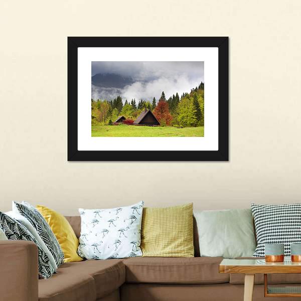 Mountain Alps Landscape Canvas Wall Art-3 Horizontal-Gallery Wrap-25" x 16"-Tiaracle