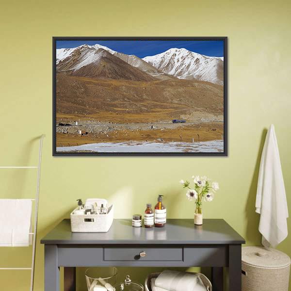 Mountain At Khunjerab Pass Canvas Wall Art-3 Horizontal-Gallery Wrap-25" x 16"-Tiaracle