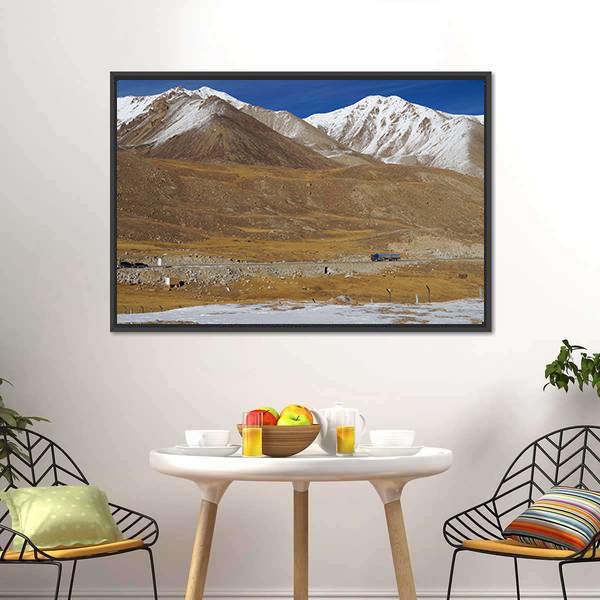 Mountain At Khunjerab Pass Canvas Wall Art-3 Horizontal-Gallery Wrap-25" x 16"-Tiaracle