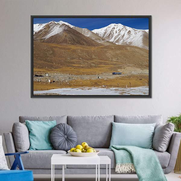 Mountain At Khunjerab Pass Canvas Wall Art-3 Horizontal-Gallery Wrap-25" x 16"-Tiaracle