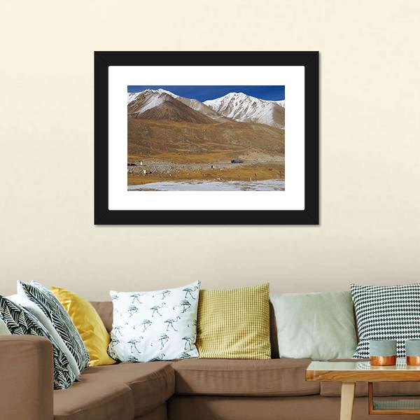 Mountain At Khunjerab Pass Canvas Wall Art-3 Horizontal-Gallery Wrap-25" x 16"-Tiaracle