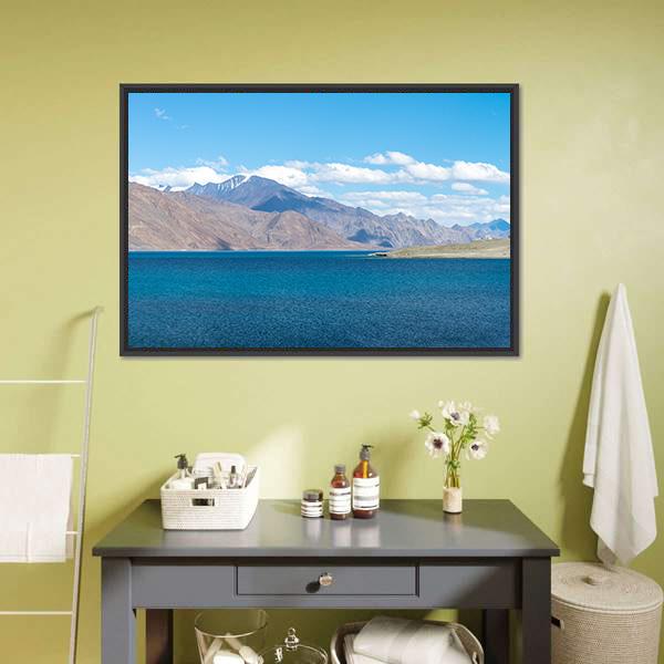 Mountain At Pangong Lake Canvas Wall Art-3 Horizontal-Gallery Wrap-25" x 16"-Tiaracle