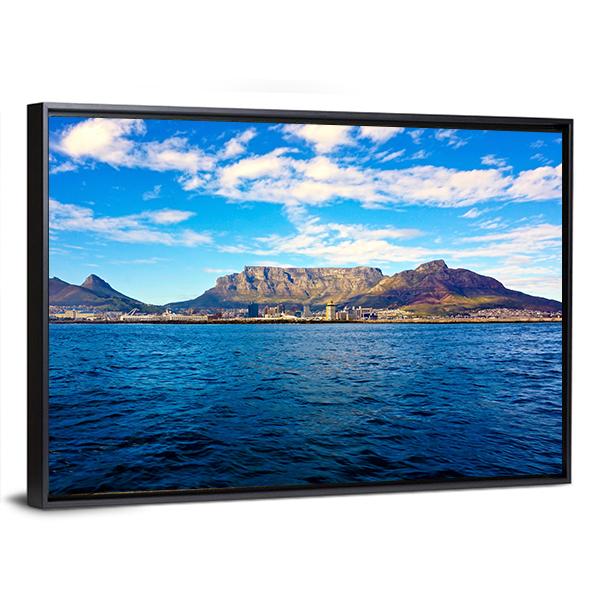 Mountain At The Sea Shore Canvas Wall Art-3 Horizontal-Gallery Wrap-25" x 16"-Tiaracle