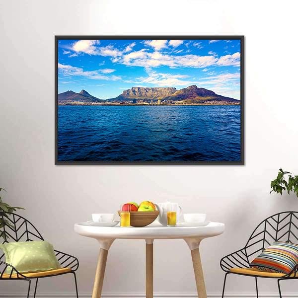 Mountain At The Sea Shore Canvas Wall Art-3 Horizontal-Gallery Wrap-25" x 16"-Tiaracle