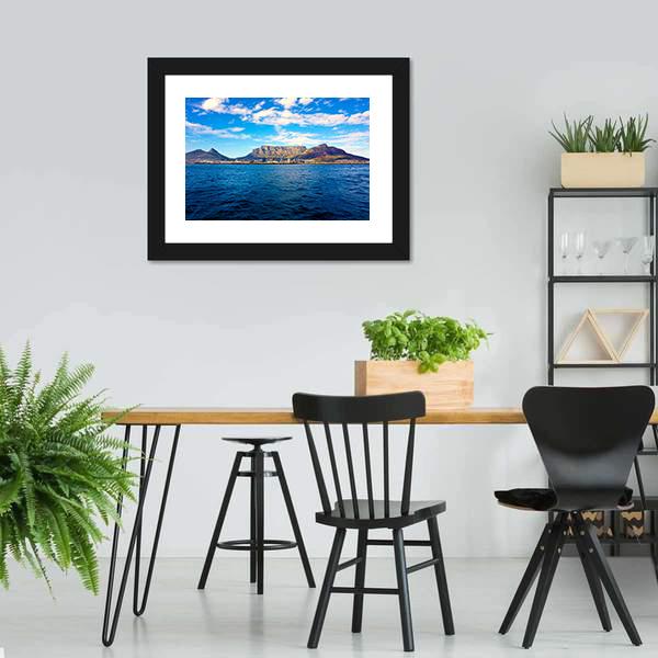 Mountain At The Sea Shore Canvas Wall Art-3 Horizontal-Gallery Wrap-25" x 16"-Tiaracle