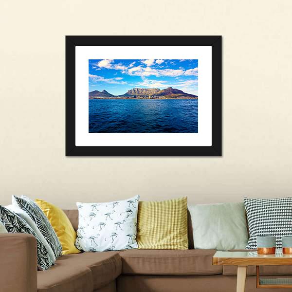 Mountain At The Sea Shore Canvas Wall Art-3 Horizontal-Gallery Wrap-25" x 16"-Tiaracle