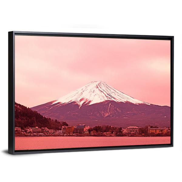 Mountain Fuji At Morning Canvas Wall Art-3 Horizontal-Gallery Wrap-25" x 16"-Tiaracle