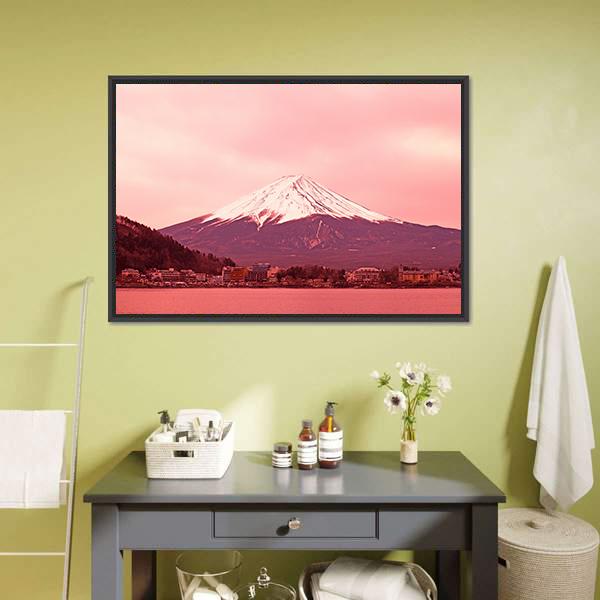 Mountain Fuji At Morning Canvas Wall Art-3 Horizontal-Gallery Wrap-25" x 16"-Tiaracle