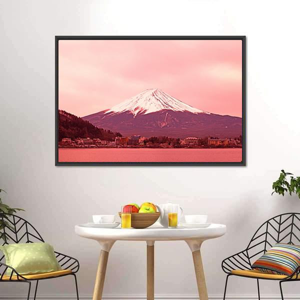 Mountain Fuji At Morning Canvas Wall Art-3 Horizontal-Gallery Wrap-25" x 16"-Tiaracle