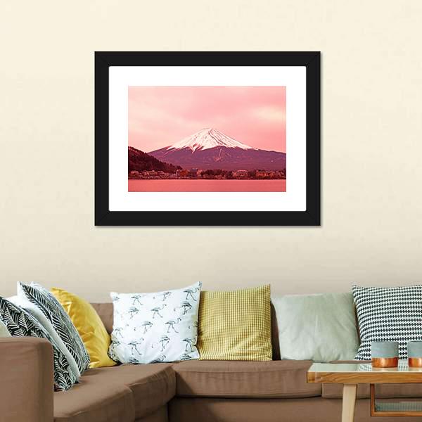 Mountain Fuji At Morning Canvas Wall Art-3 Horizontal-Gallery Wrap-25" x 16"-Tiaracle