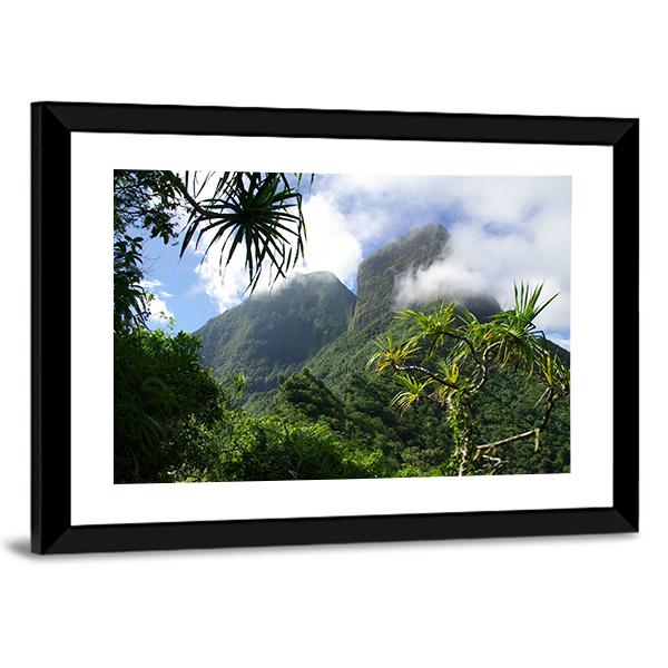 Mountain & Jungle Tahiti Canvas Wall Art-3 Horizontal-Gallery Wrap-25" x 16"-Tiaracle