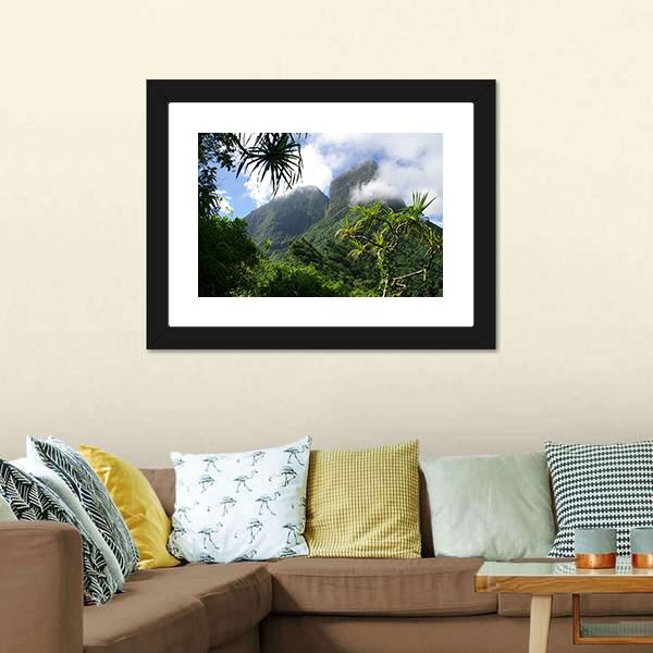Mountain & Jungle Tahiti Canvas Wall Art-3 Horizontal-Gallery Wrap-25" x 16"-Tiaracle